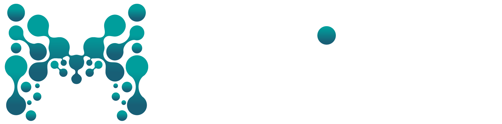Maicell horizontal logo with coloured icon and white text