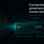 The AI governance layer in an enterprise integration stack: data connections converge into The Fabric, Maicell's governed control plane and execution layer, on an integration foundation, with Living Intelligence as the reasoning layer above — visible, explainable, policy-bound, and controlled. Maicell's model for Governed Intelligence.